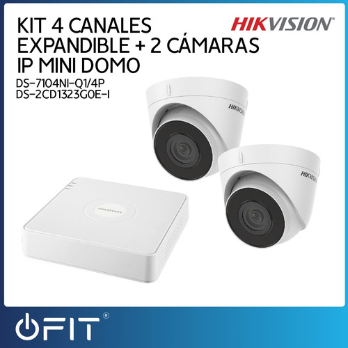 Imagen 2 de 10 de Camara Seguridad Kit Ip Poe Hikvision Nvr 4 + 2 Domo 2mpx