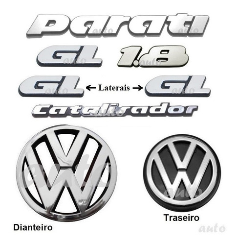 Kit Emblemas Parati Gl 1.8 Cata + Lateral - Quadrada 91 À 95