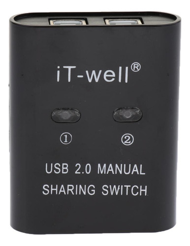 Usb 2.0 Interruptor De Manual Hub Kvm 2 Puertos Negro Negro