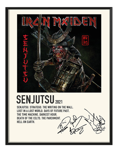 Cuadro Iron Maiden Music Album Tracklist Exitos Senjutsu