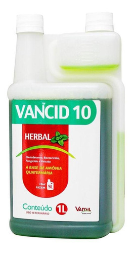 Vancid 10 1l Desinfetante Herbal Amônia Quaternária Vansil