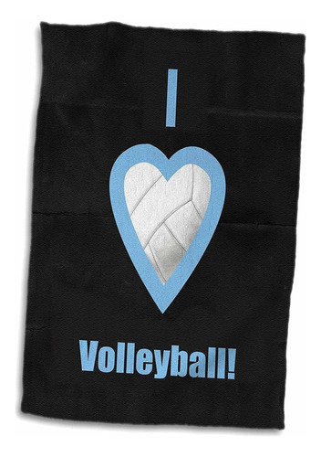 3d Rose I Love Volleyball Heart Twl1827611 Toalla, 15 X...
