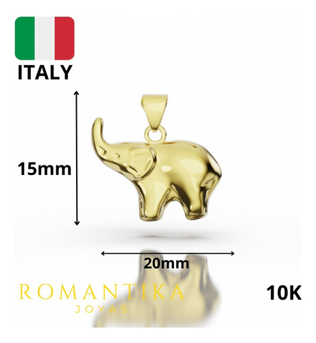 Hermoso Dije De Elefante De Oro 10k Kilates Italiano Color Dorado