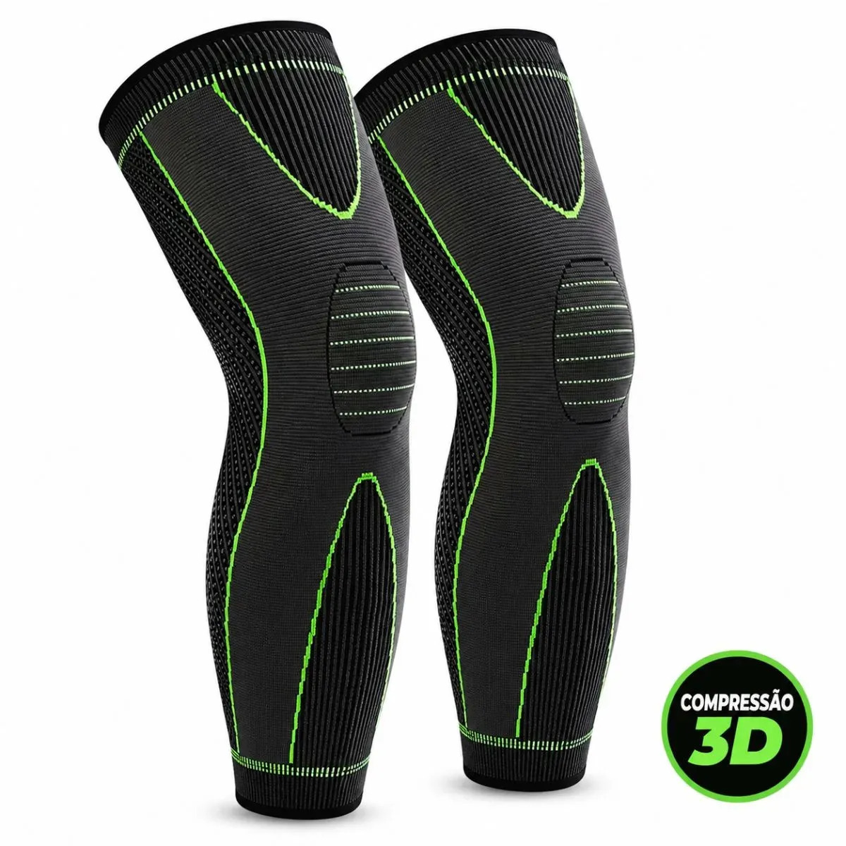Joelheira De Compressão Esportiva Ortopedica Fitness Meia Térmica Crossfit Corrida Futebol Vôlei Esporte Kit Com 2 Unidades Tamanho G Atfast