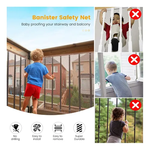 Red De Seguridad Para Balcon Y Escalera 300x75cm - Blanca