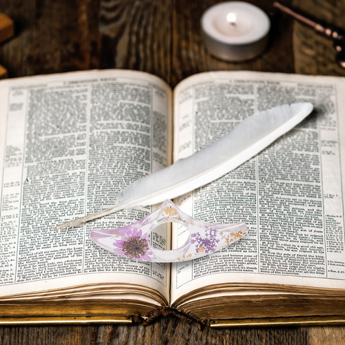 Anillo De Lectura Con Forma De Flor Seca Para Prensar Libros