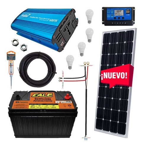 Kit Solar 750 Watts, Batería Cale, Completo Listo Para Usar