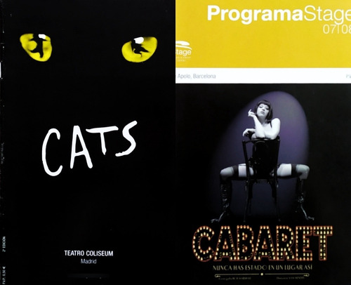 Lote De 2 Programas De Teatro: Cabaret Y Cats - España 