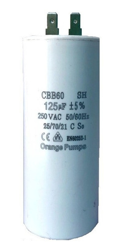 Capacitor Con Terminal 125mfd/250v Condensador 125uf/250v W