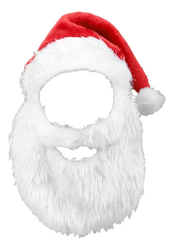 Gorro Navideño Rojo Con Barba De Papá Noel