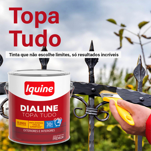 Esmalte Iquine Preto Dialine Topa Tudo 3l Fosco