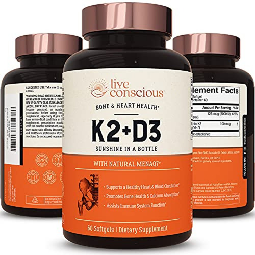 Suplemento Vitamina D Live Conscious Vitamin K2 Mk7 Con Supl