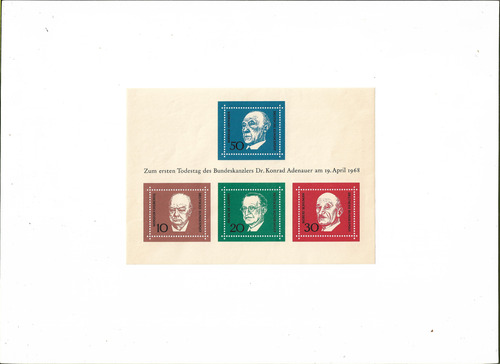 Deutsche Bundespost Aniversario Ilustres Serie Mint 419/2 Hb