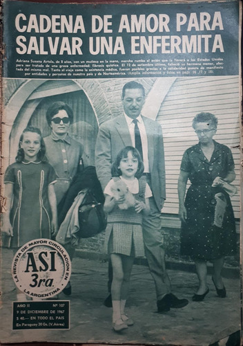 Revista Asi 107 1967 Ongania Monstruos Adriana Susana Artola