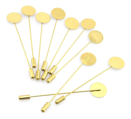 20 Piezas Bandeja Redonda Broche Pin Stick 15x76mm Meta...