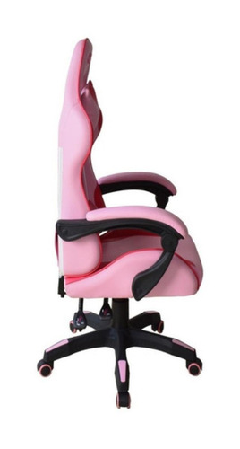 Imagen 4 de 5 de Silla de escritorio Njoytech Kaos gamer ergonómica rosa con tapizado de cuero sintético