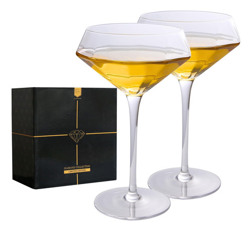 Lidy Juego De 2 Copas De Martini Con Forma De Diamante Para