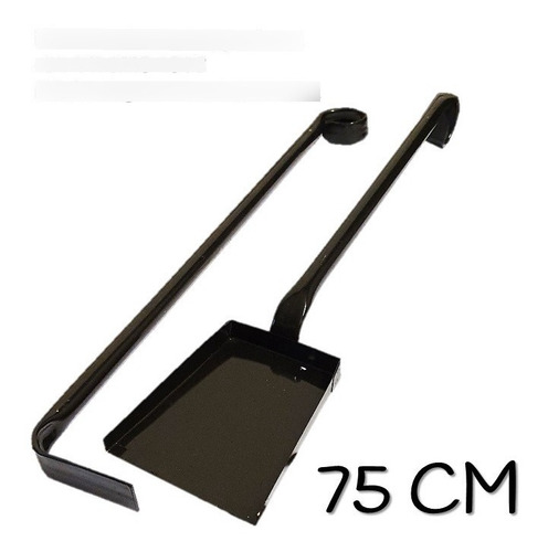 Kit Pala Y Atizador Negros 75 Cm De Caño, Super Resistente