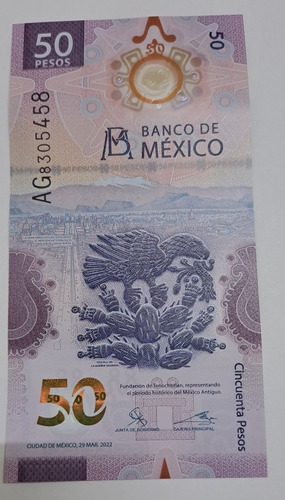 Billete $50 Pesos Ajolote Serie Ag Con Error De Impresión