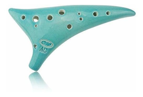 Ocarina De Cerámica Azul  Colmillo De Dragón 