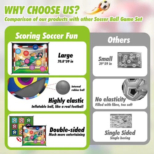Juego De Fútbol Para Niños 180 X 150 Cm Con 2 Bolas
