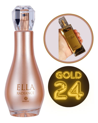 Perfume Feminino Traduções Gold Nº 24 Hinode  - Nova Embalagem - Fragrância Floral - Ella Radiance 100ml