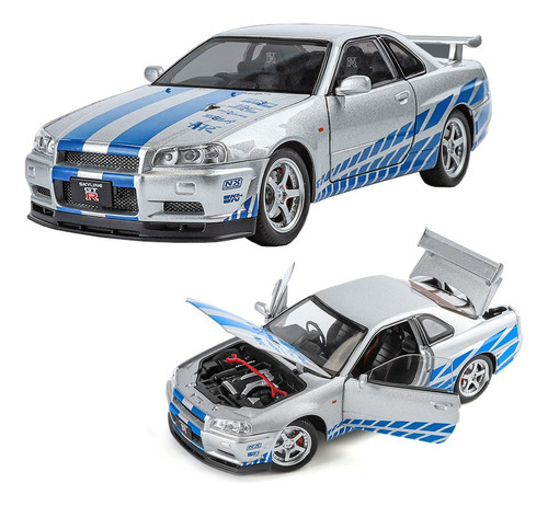 Rápido Y Furioso 2 Brian Nissan Gtr R34 Con Luz Sonido 1/24