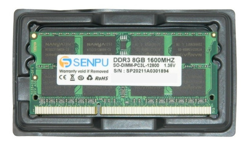 Imagen 2 de 2 de Memoria Ram Para Laptop Ddr3 8gb 1600mhz Pc3l 12800 Nuevo