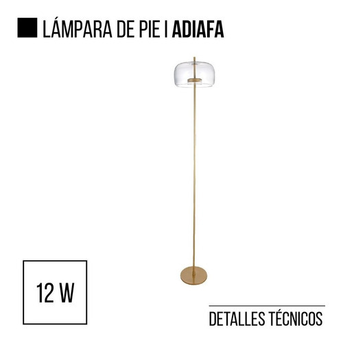Lampara De Pie Led Integrado Adiafa Leuk Color De La Estructura Dorado Color De La Pantalla Dorado