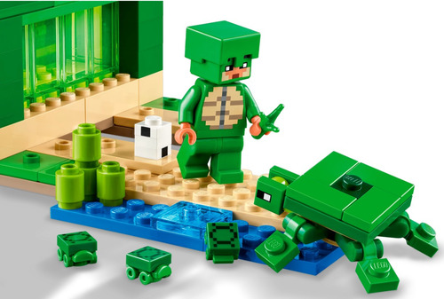 Pdescubra A Diversão Com O Lego® Minecraft® A Casa Tartaruga De Praia: Esse Brinquedo Educativo É Perfeito Para Crianças Que Amam Construir Casa No Minecraft E Querem Brinquedos Minecraft/p 234