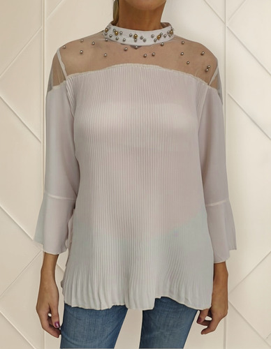 Blusa Fiesta Noche Mujer Plisada