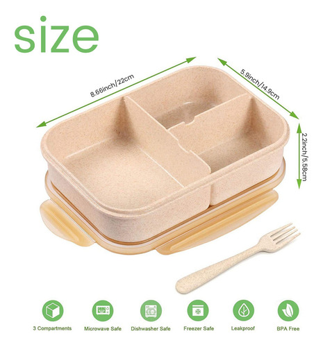 Recipientes De Almuerzo Bento Boxes Para Adultos Con 3 Compa