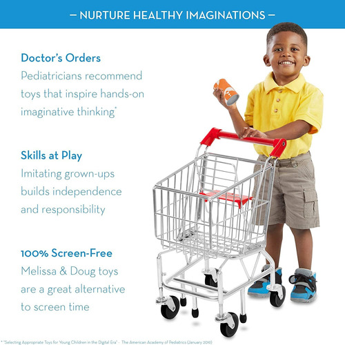 Melissa & Doug - Carrito De Compras Con Marco De Metal De Re