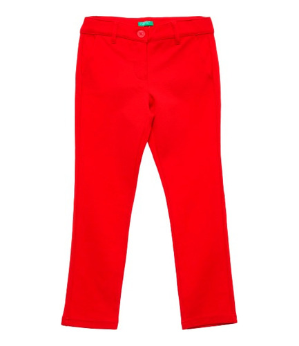 Pantalón Ajustado Rojo Bolsillos Brillantes Niña 10 Años