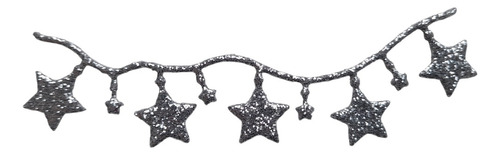 Figuras Troqueladas Borde De Estrellas Goma Eva G(20 Utotal) Plata