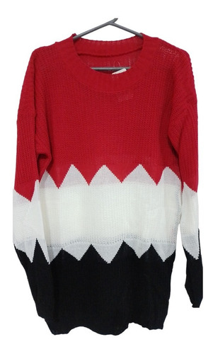 Sweater Combinado 3 Colores Forma De Picos