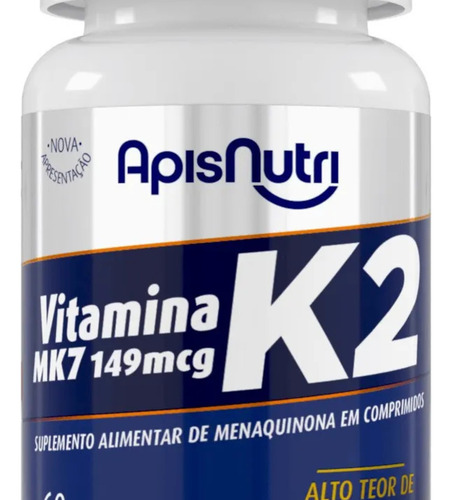 Suplemento De Vitamina K2 Mk7 149mcg 60 Cáps. Apisnutri - Sv