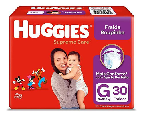 Fralda Huggies Roupinha Supreme Care Mega G 30 Unidades