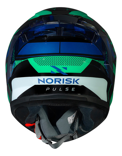 Capacete Masculino Norisk Flow Pulse Verde E Azul Lançamento