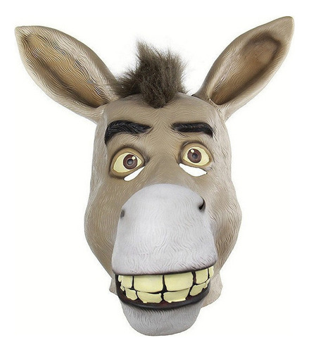 1 Máscara De Látex Shrek Donkey Com Boca