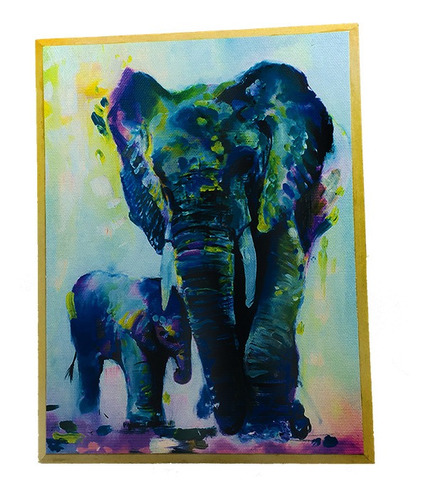 Cuadro Elefantes Impresión Uv Tela Canvas 1pz