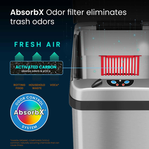 Basurero De Cocina Con Sensor Automático 49 Litros Filtro Ol