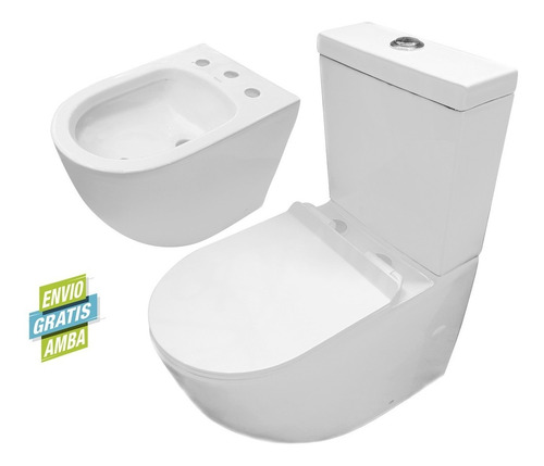 Combo Prunus Kentia Bidet 3 Agujeros Inodoro Deposito Tapa *