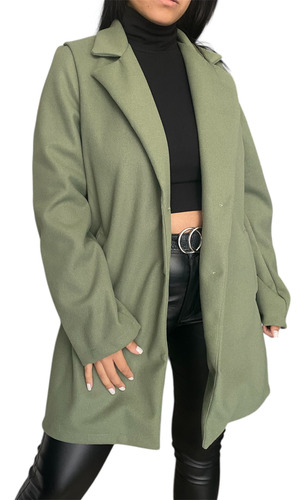 Tapado Saco Trench De Paño Mujer