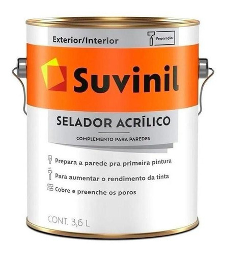 Selador Acrílico Premium Branco Para Parede Suvinil 3,6l