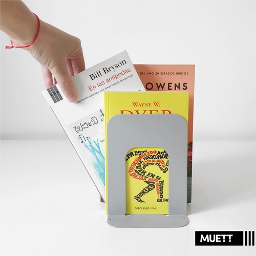 Imagen 2 de 9 de Sujeta Libros Organizador Soporte Apoya Libro X1 Chapa Muett