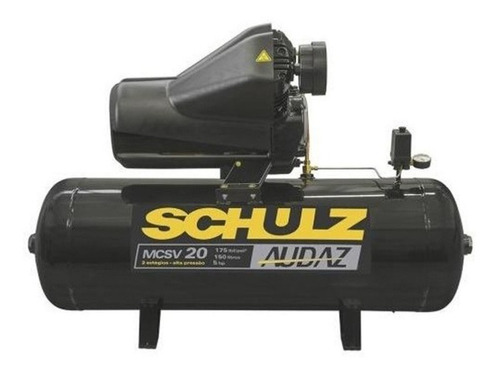 Compresor de aire eléctrico Schulz MCSV 20/200 trifásico 200L 5hp 220V/380V negro