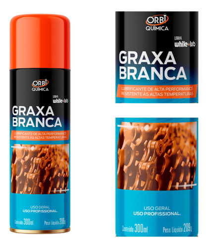 Spray Graxa Branca Orbi Grax 300ml Or1539