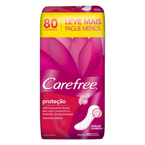 Imagem 1 de 1 de Protetores diários Carefree Proteção 80 u