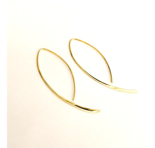 Imagem 6 de 8 de Brinco Fio Longo Anzol Em Ouro 18 K Feminino Linda Jóia